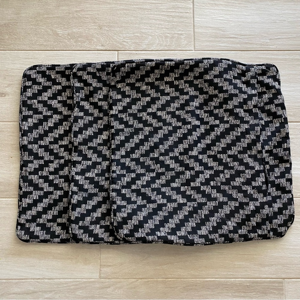Elegant Black and Gray Herringbone Patterned Accent Cushion Cover set of 3